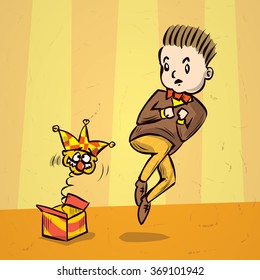 Fools day joke. Hand drawn cartoon vector illustration.
