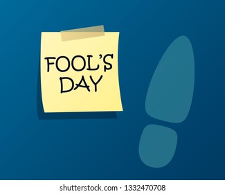 Fools day note. Fools day classic sign. April Fool vector concept design. Joke fool day april holiday. April fools day concept symbol vector illustration.