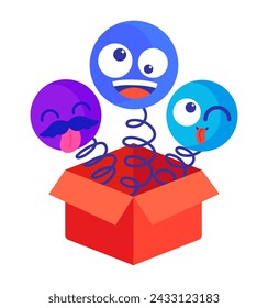 fools day prank box illustration design