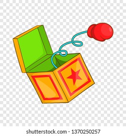 Fools day red boxing glove on spring icon in cartoon style isolated on background for any web design 
