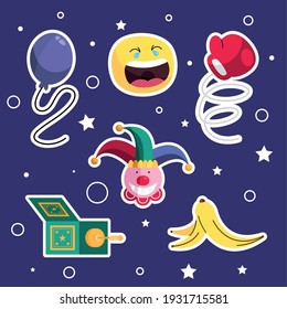 iconos del juego de seis días de fools