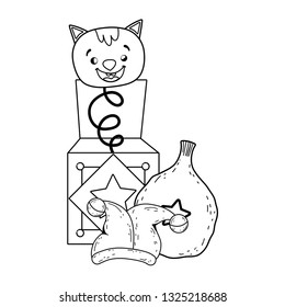 fools day surprise box with cat head