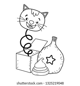 fools day surprise box with cat head
