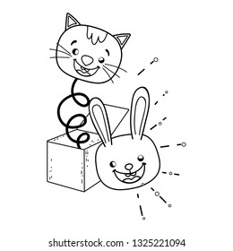 fools day surprise box with cat head