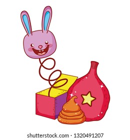 fools day surprise box with rabbit head