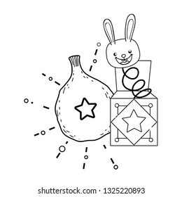 fools day surprise box with rabbit head