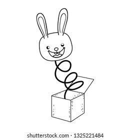 fools day surprise box with rabbit head