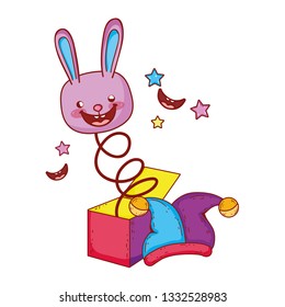 fools day surprise box with rabbit head