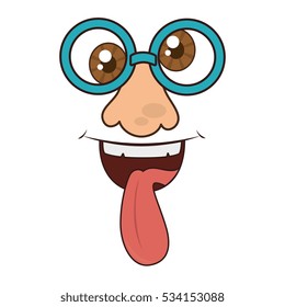 fools face comic isolated icon