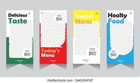 Foood banner post premium vector