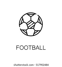 Foorball flat icon. Single high quality outline symbol of sport for web design or mobile app. Thin line signs of foodball for design logo, visit card, etc. Outline pictogram of football