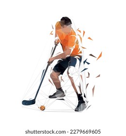 Foorball player, isolated low polygonal vector illustration