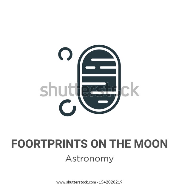 Foortprints on the moon vector icon on white\
background. Flat vector foortprints on the moon icon symbol sign\
from modern astronomy collection for mobile concept and web apps\
design.