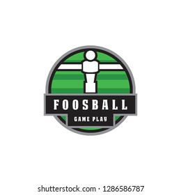 Foosball Badge Emblem In Circle Shape Logo Icon Vector Template