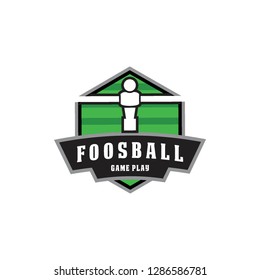 foosball badge emblem in hexagon shape logo icon vector template