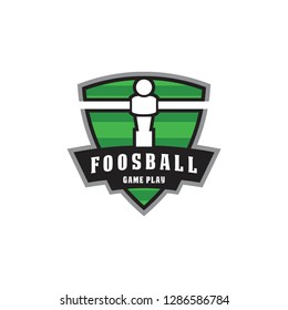 foosball badge emblem in shield shape logo icon vector template