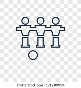 Foosball concept vector linear icon isolated on transparent background, Foosball concept transparency concept in outline style