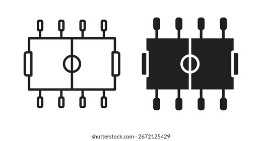 Icono de futbolín Gráfico de Vector en blanco y negro