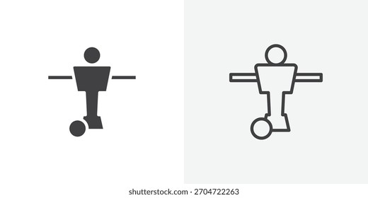 Foosball icon. collection of editable stroke line and solid flat styles.