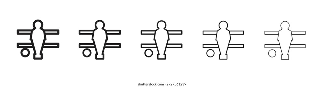 Foosball icon design in thin editable stroke style for graphic work