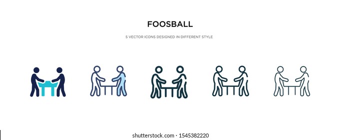 foosball icon in different style vector illustration. two colored and black foosball vector icons designed in filled, outline, line and stroke style can be used for web, mobile, ui