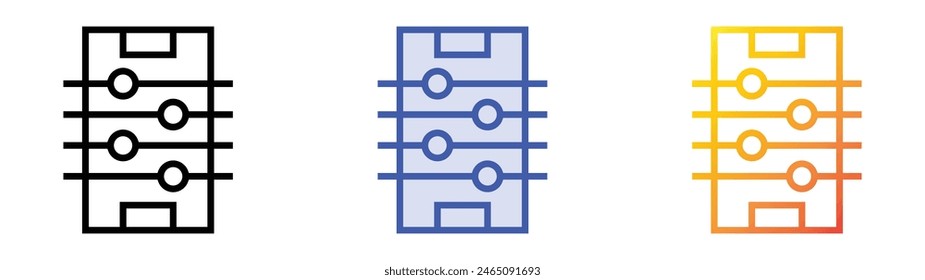 foosball icon. Linear, Blue Fill and Gradient Style Design Isolated On White Background
