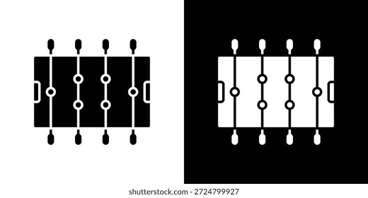 Paquete de diseño de ilustración plana de Vector de silueta de ícono de futbolín.