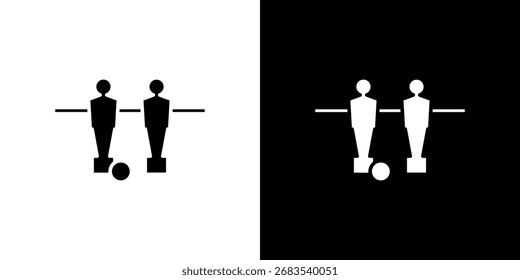 Gráficos de Vector de ícono de futbolín. Conjunto de Vector negro sólido plano