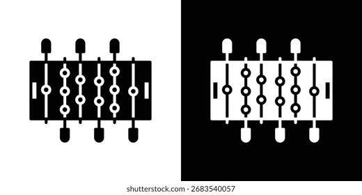 Gráficos vetoriais de ícone de pebolim. Conjunto de vetor preto sólido plano