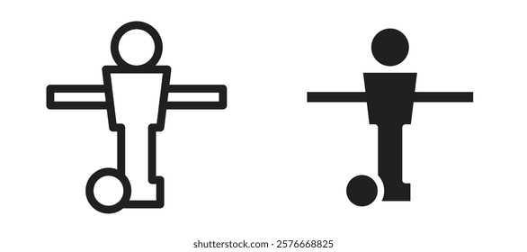 Foosball icons in outline and stroke versions
