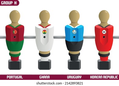 Foosball Players of Soccer National Teams H