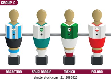 Foosball Players of Soccer National Teams C