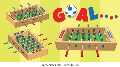 Foosball: Tabletop soccer. Control figures on rods to score goals. Fast, skillful, strategic. Popular worldwide in bars, game rooms, tournaments. Exciting miniature soccer game.