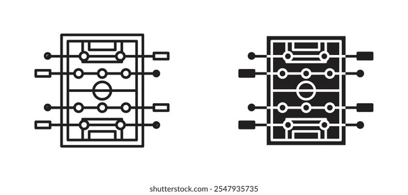 Foosball thin line vector icon.