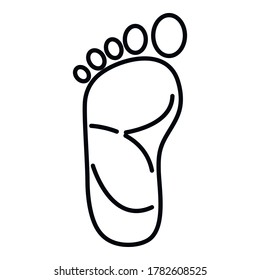 Foot acupuncture icon. Outline foot acupuncture vector icon for web design isolated on white background