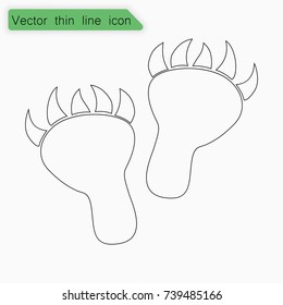 Foot animal sign. Vector. Line icon on white background.