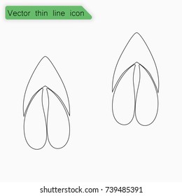 Foot animal sign. Vector. Line icon on white background.