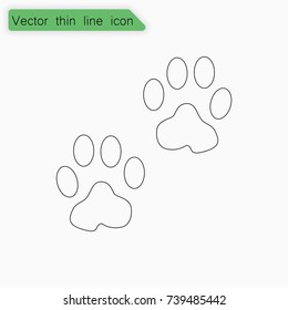 Foot animal sign. Vector. Line icon on white background.