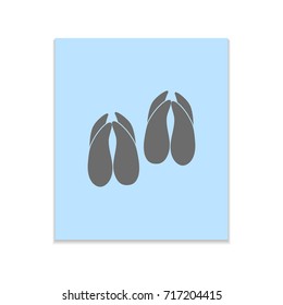 Foot Animal Vector black icon on color sticker. Material design