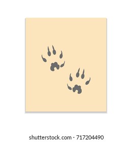 Foot Animal Vector black icon on color sticker. Material design