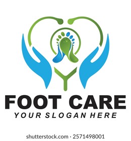 foot and ankle care hand  Foot Care logo designs concept vector, Iconic Foot Logo designs template