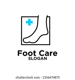 Foot and Ankle care line black logo icon design vector illustration