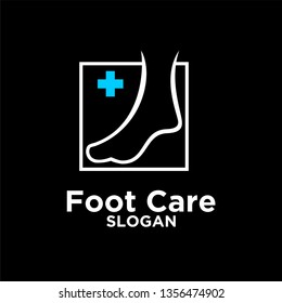 Foot and Ankle care line black logo icon design vector illustration