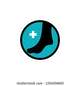 Foot and Ankle care line black logo icon design vector illustration