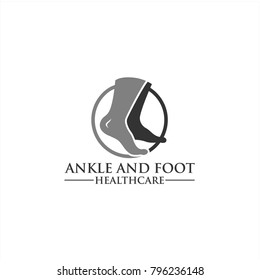 Foot and Ankle Care logo template, Socks and foot logo icon, Ankle and Foot healthcare vector icon template.