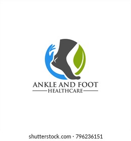 Foot and Ankle Care logo template, Socks and foot logo icon, Ankle and Foot healthcare vector icon template.