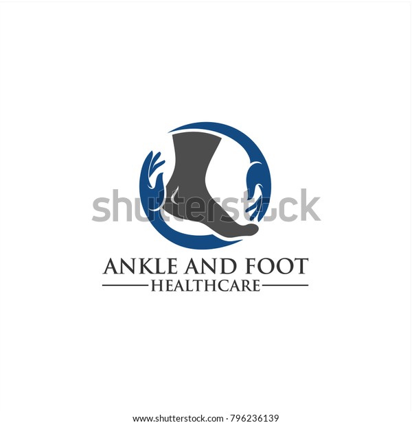 Vektor Stok Foot Ankle Care Logo Template Socks (Tanpa Royalti