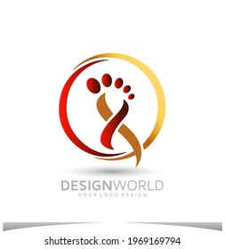 foot or ankle care vector logo design template.