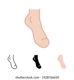 Foot, ankle icon in different style. Two colored and black foot ankle vector icons designed in filled outline, line, glyph and solid style. Vector illustration isolated on white background. EPS 10