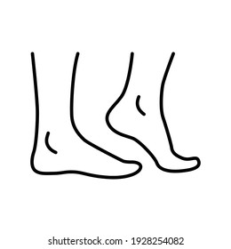 Foot, ankle line icon. Outline style can be used for web, mobile, ui. Pain, hip, ortho, anatomy, body, care concept. Vector logo illustration isolated on white background. EPS 10.